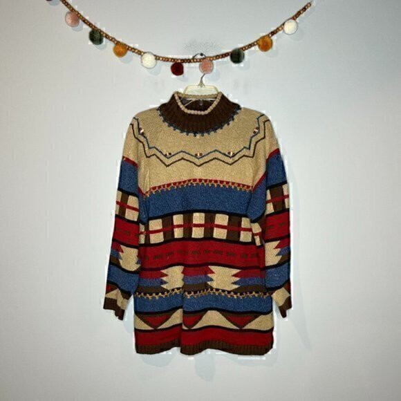 Vintage LizSport patterned sweater tunic - Picture 1 of 5